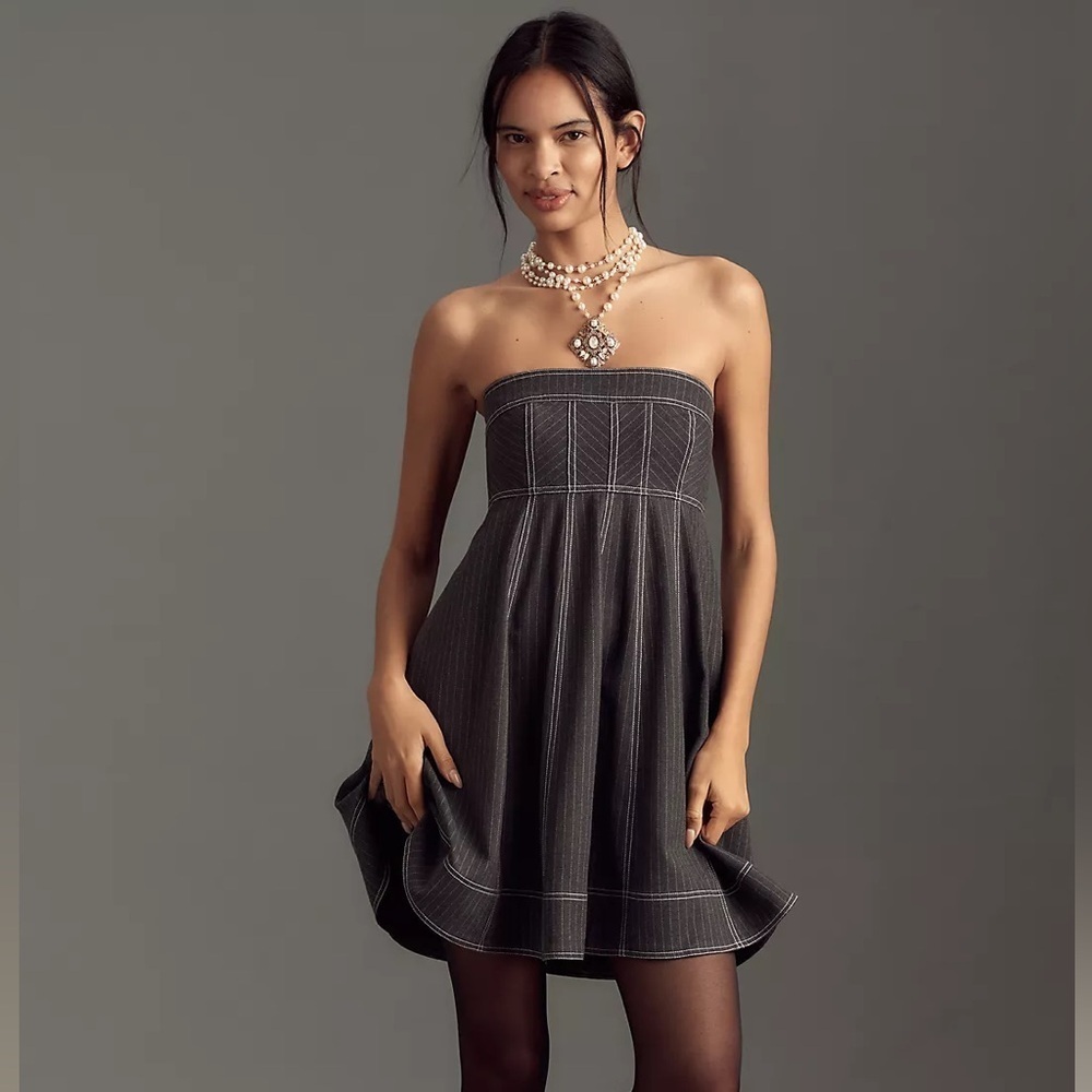 NWT! Anthropologie Pilcro Strapless Babydoll Mini Dress 🧱 💎